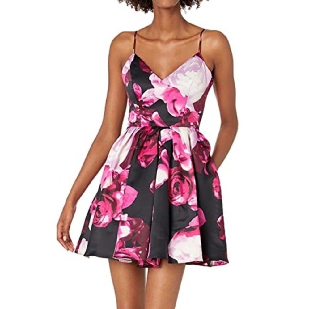 Jump Apparel Floral Fit & Flare Mini Party Dress Sz 12 NEW